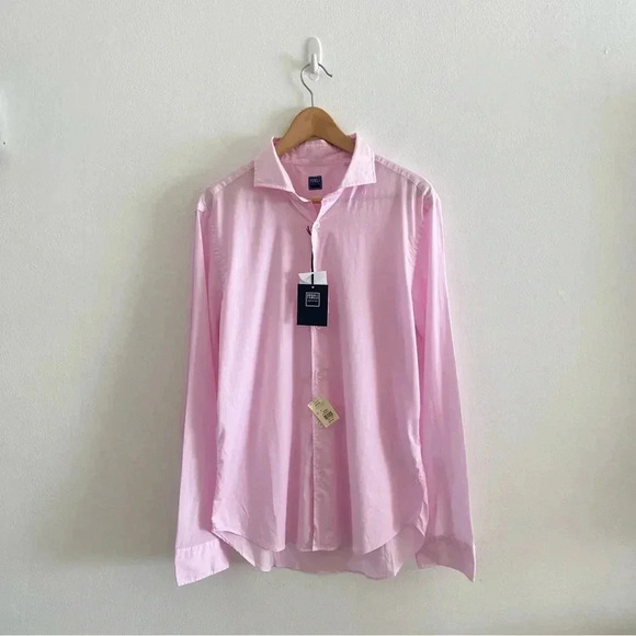 FEDELI SEAN PANAMINO DUSTY Pink Sz 42 Neck 16.5 - Picture 1 of 12
